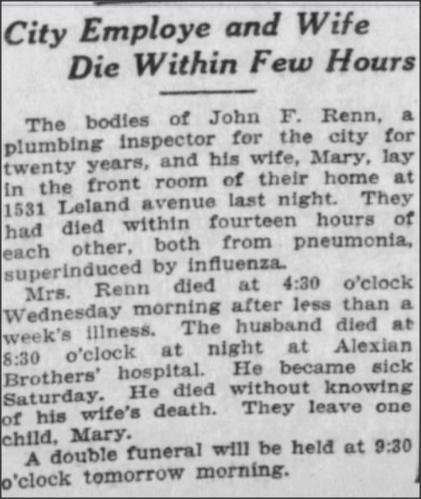 John & Mary Renn double funeral